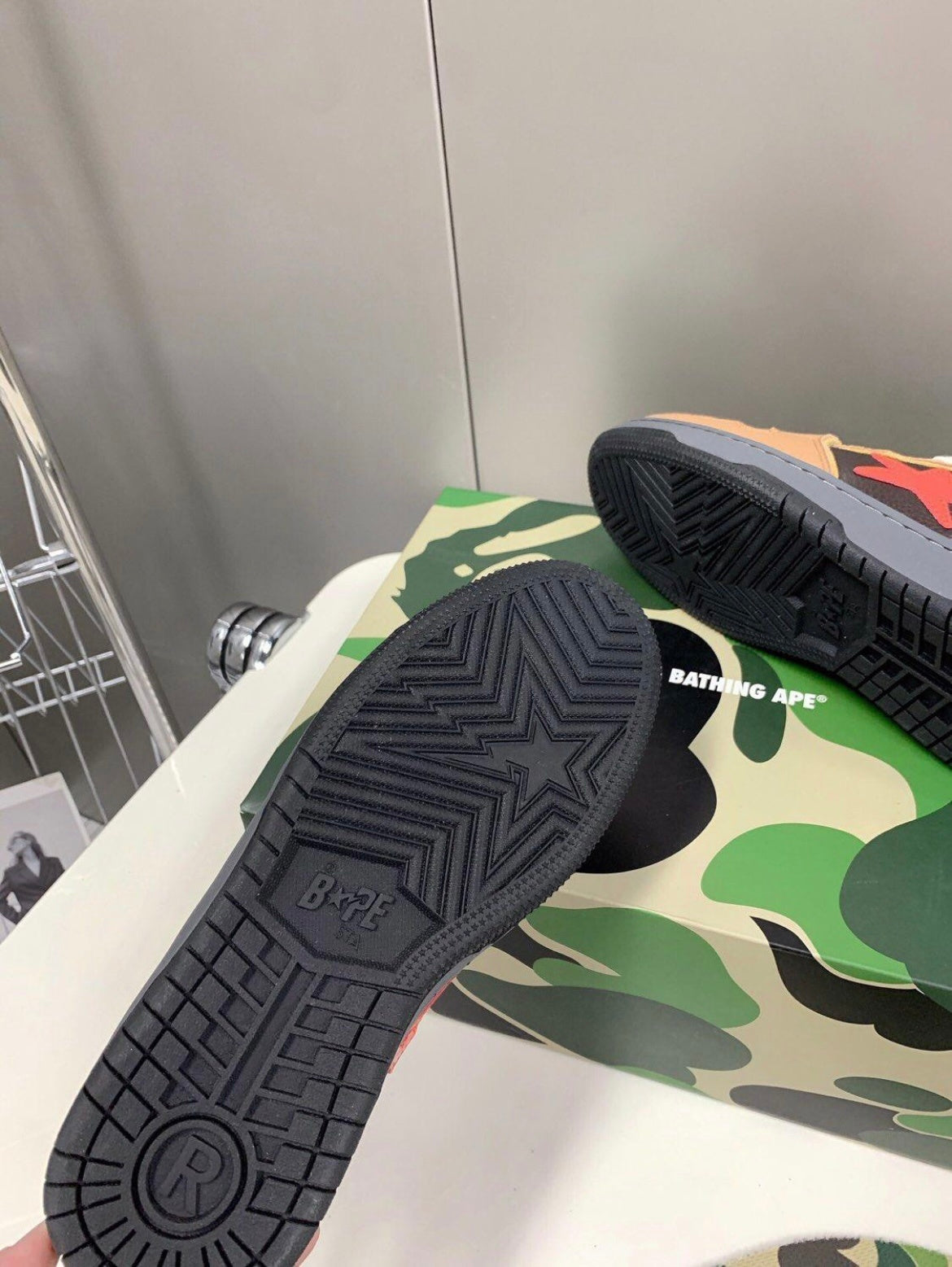 BAPE SK8 STA Trainers Brown and Black 1H80-191-021 - product image from the listing.