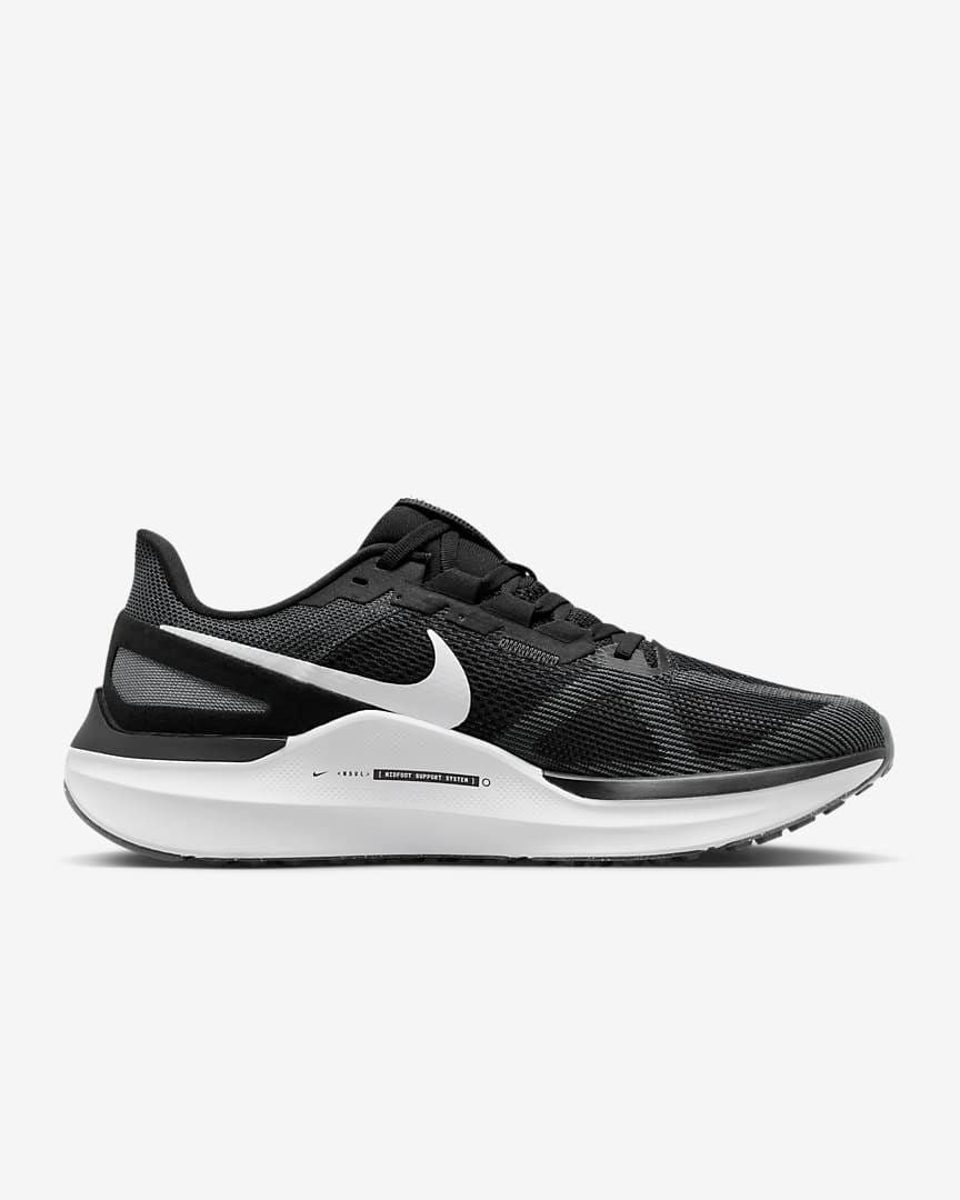 Nike Structure 25 Road Running Shoes in Black DJ7883-002 - product image from the listing.