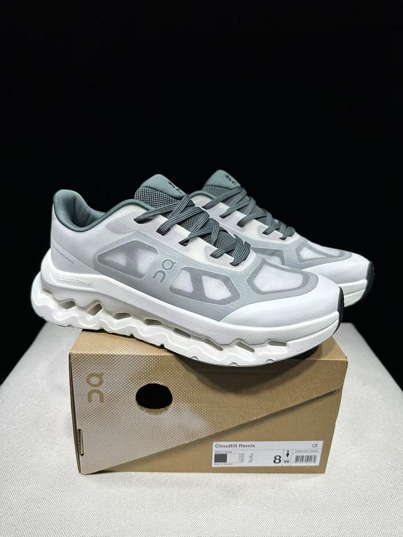 White and Green On Cloudtilt Remix Sneakers - product image from the listing.