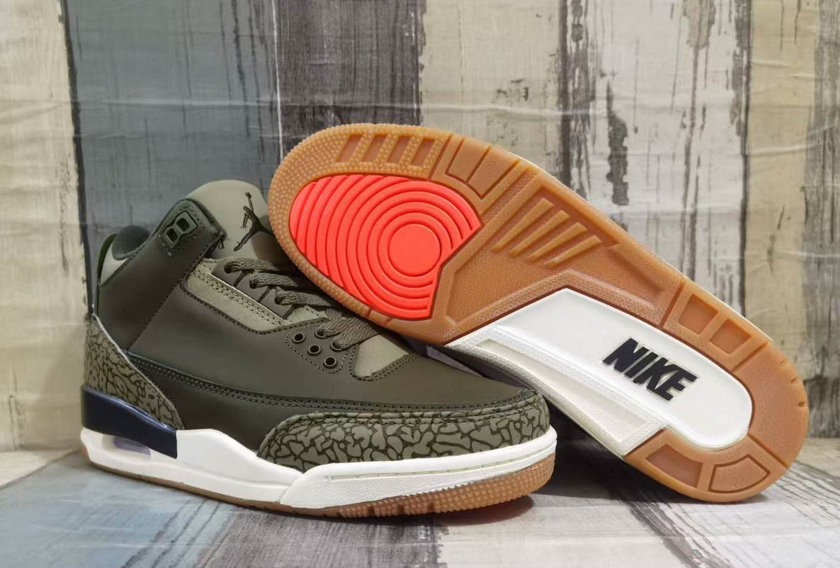 "Medium Olive" Air Jordan 3 Retro - product image from the listing.