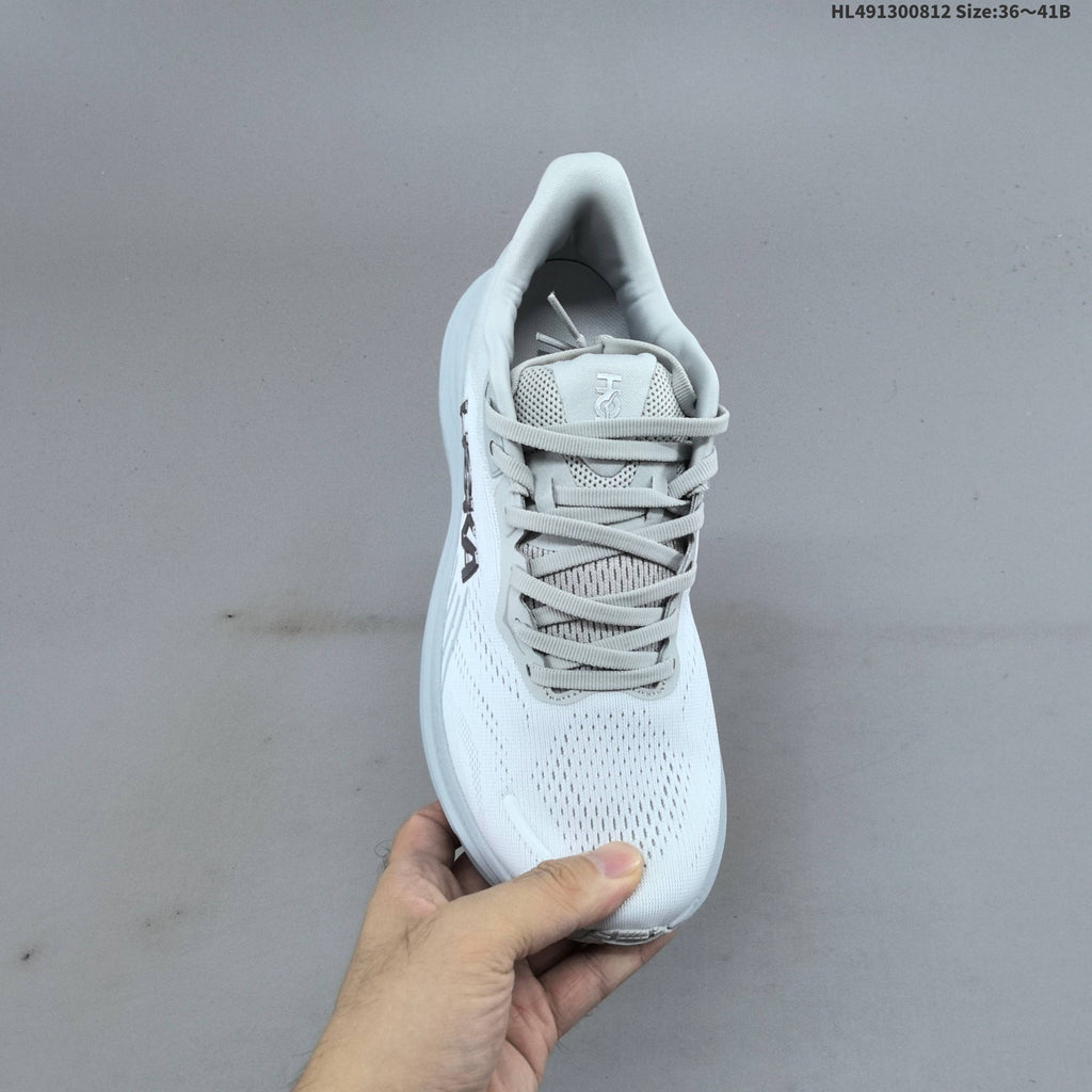 HOKA Clifton 11 Running Shoes in White - product image from the listing.