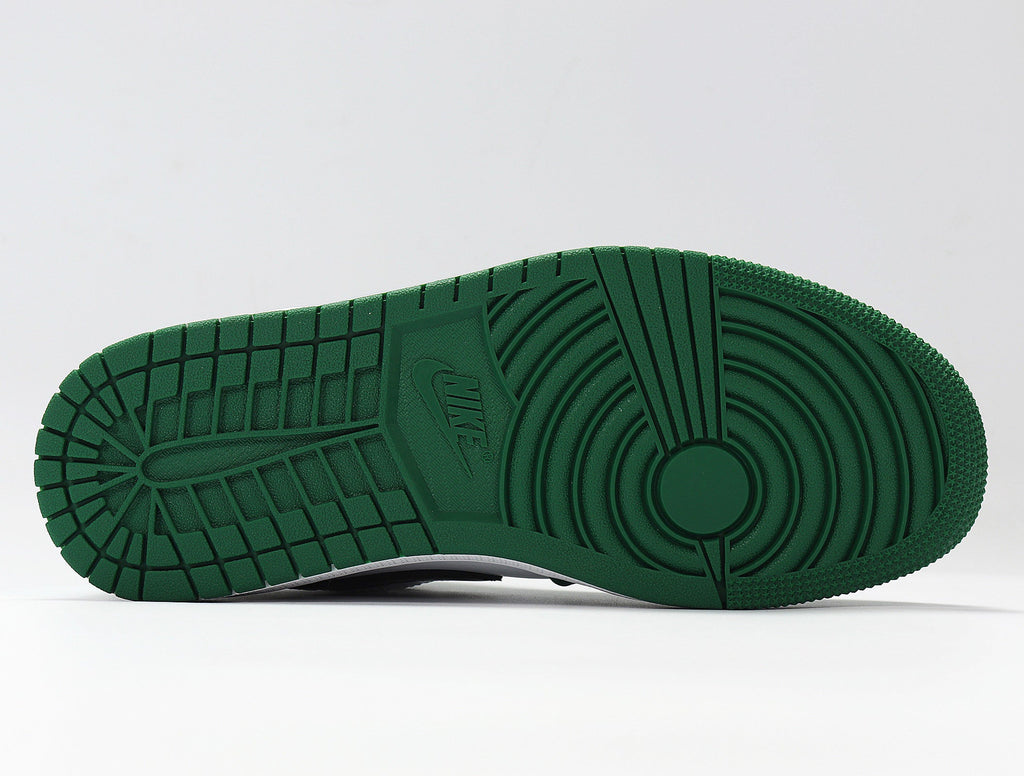 Air Jordan 1 Low White and Green Sneakers 553558-301 - product image from the listing.