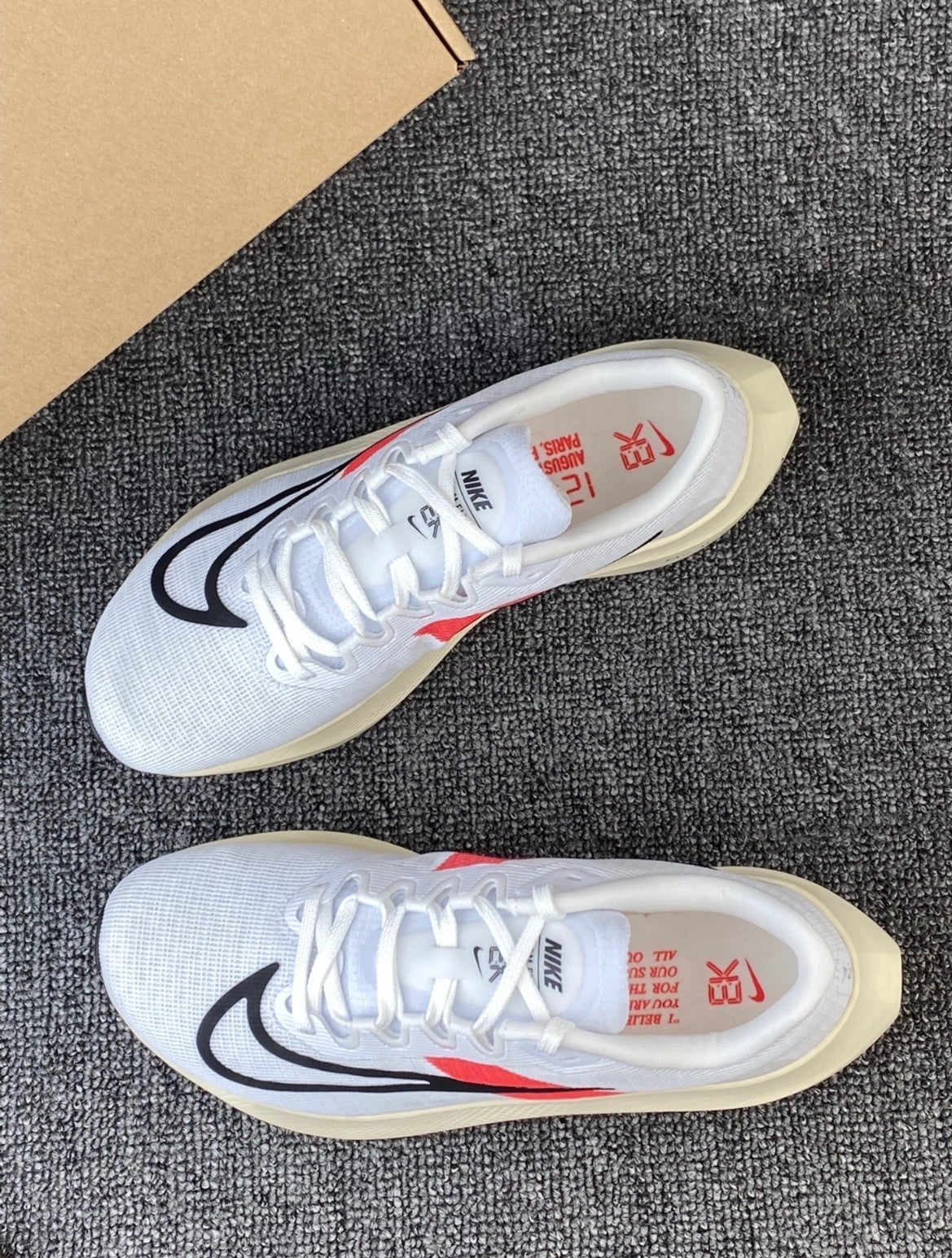 Nike Zoom Fly 5 Running Shoes in White Red FD6562-100 - product image from the listing.