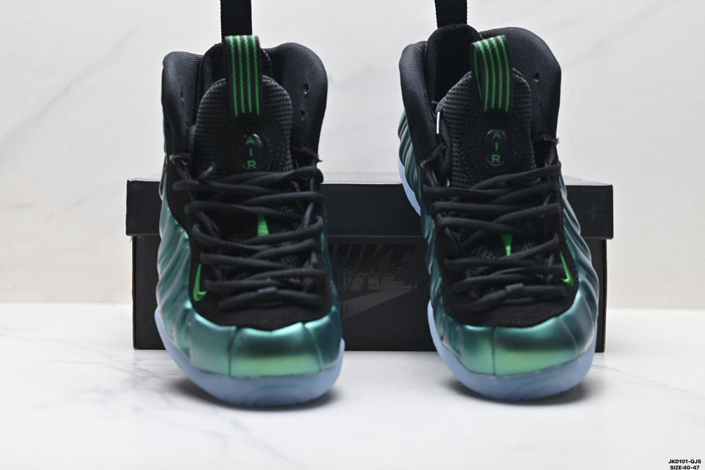 Nike Air Foamposite One Huarache Sneakers in Black Green - product image from the listing.