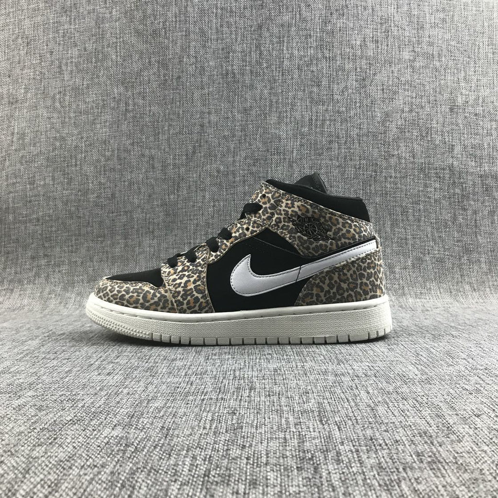 Leopard Print Sneakers - Air Jordan 1 Mid SE GS BQ6931-021 - product image from the listing.