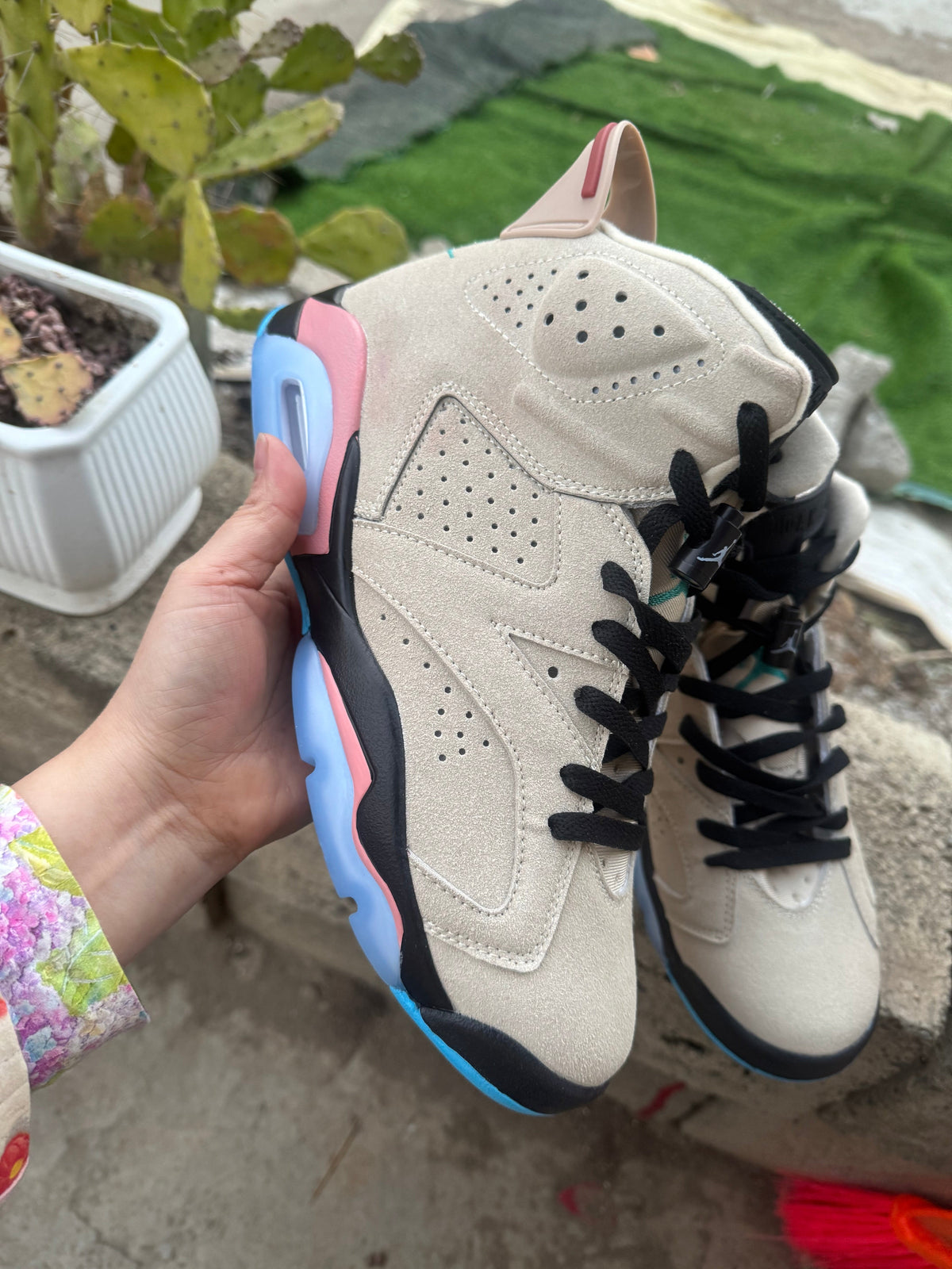 "Sail/Green" Air Jordan 6 Retro Sail/Green/White - product image from the listing.