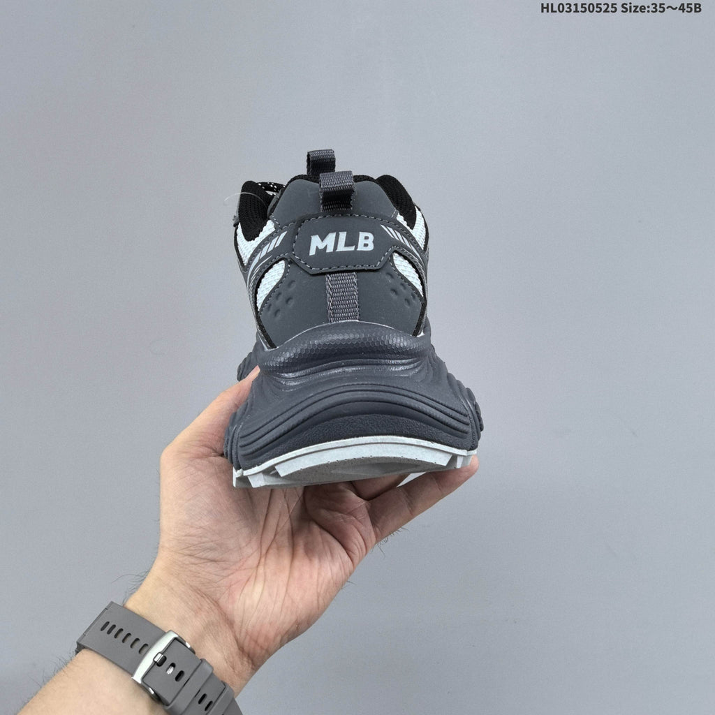Gray and White MLB Winner Chunky Low-Top Sneakers - product image from the listing.