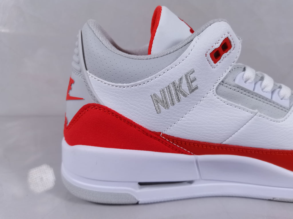 Air Jordan 3 Retro White Red Sneakers - product image from the listing.