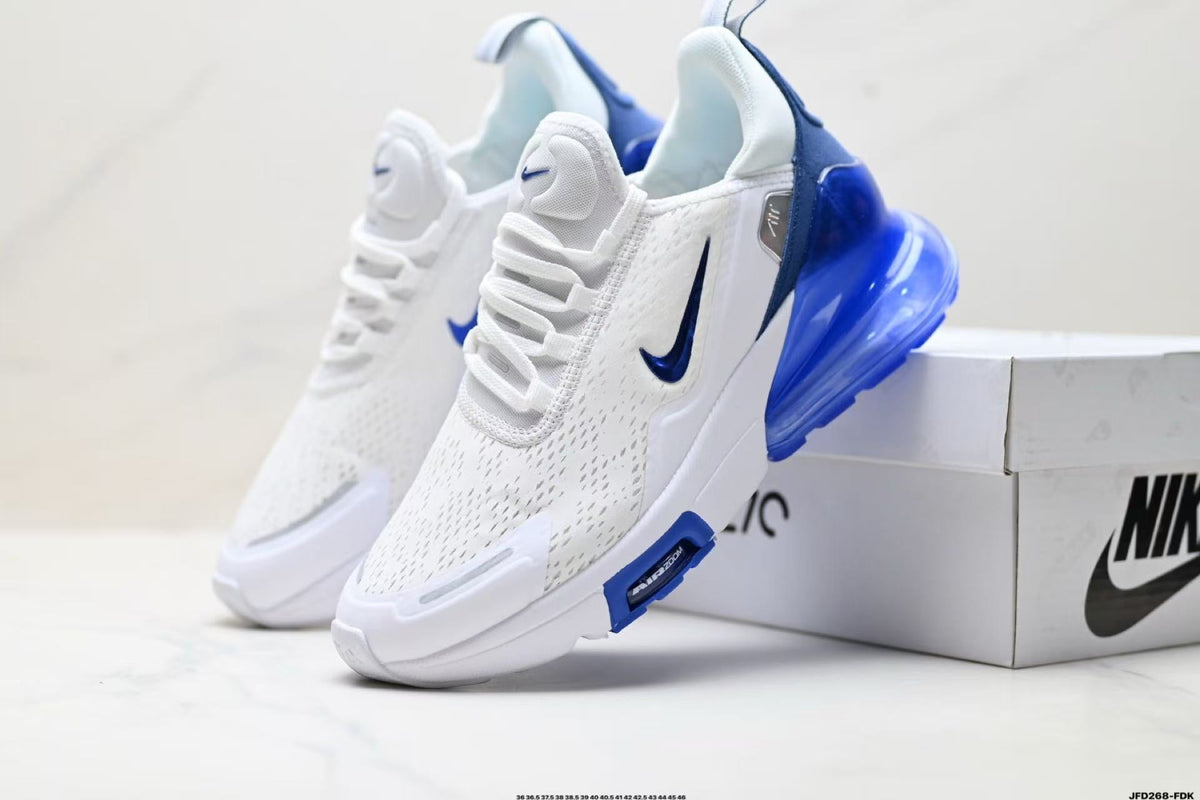 Nike Air Max 270 React Sneakers in White and Blue JFD268-FDK - product image from the listing.