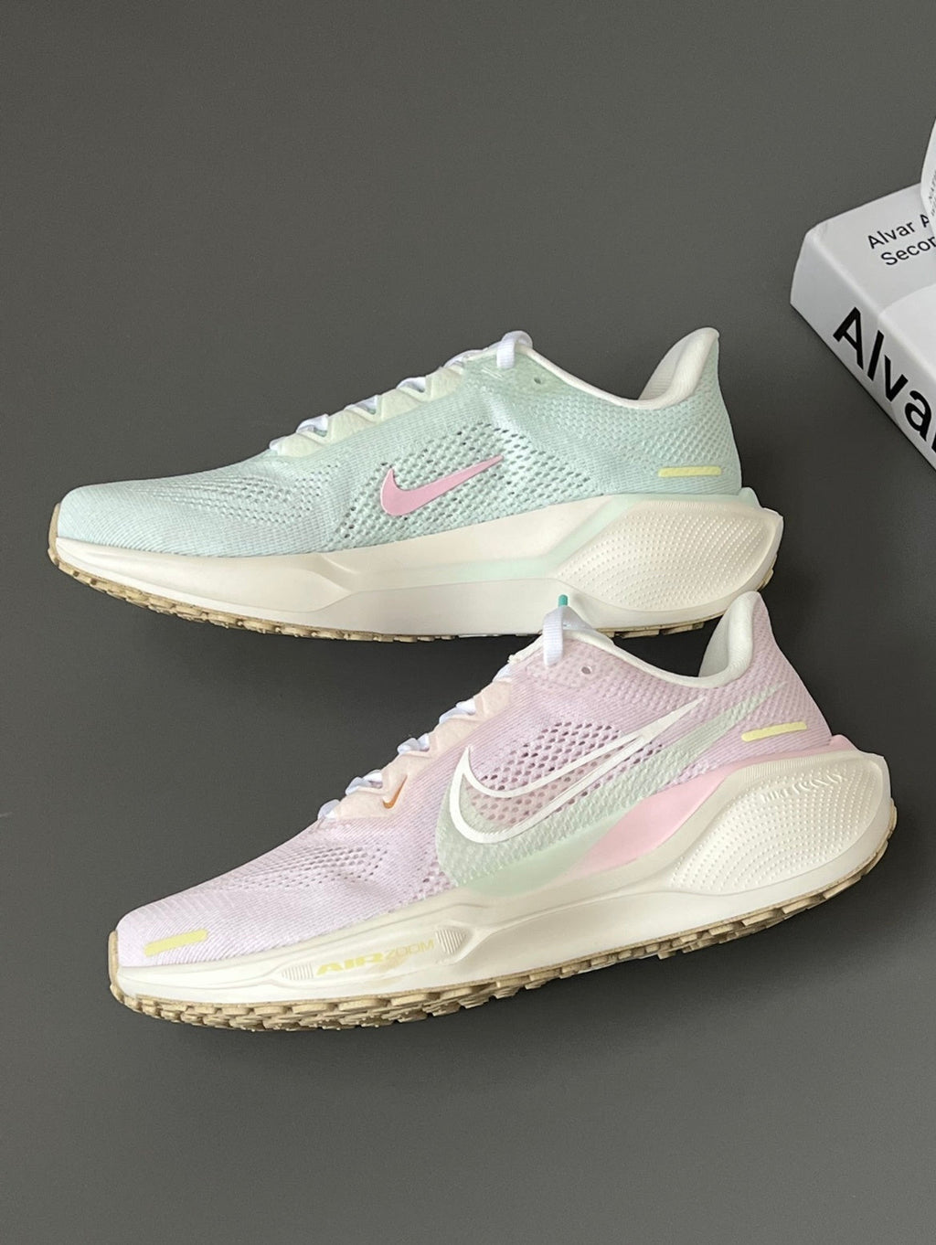Pastel Pink and Mint Nike Pegasus 41 Running Shoes - product image from the listing.
