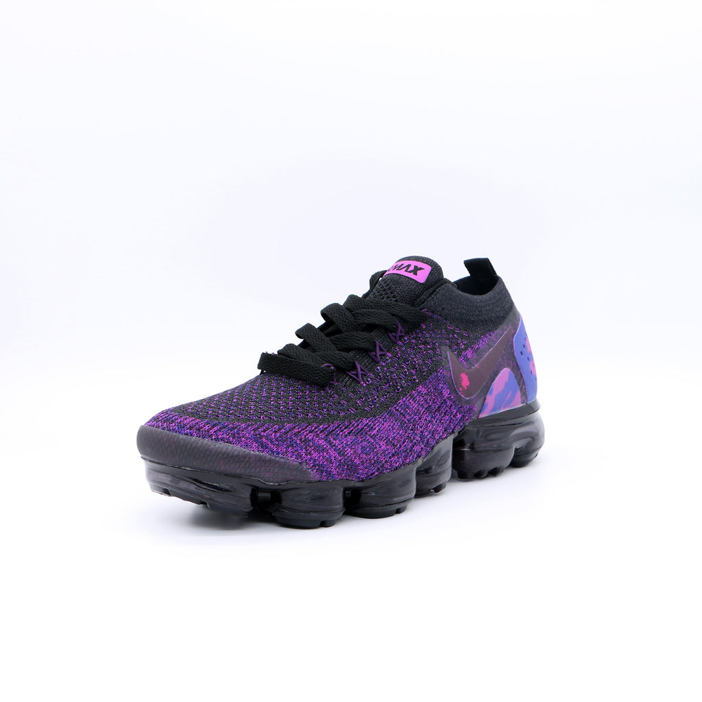 Nike Air VaporMax Flyknit 2 Sneakers in Black Purple Pink 942842-013 - product image from the listing.