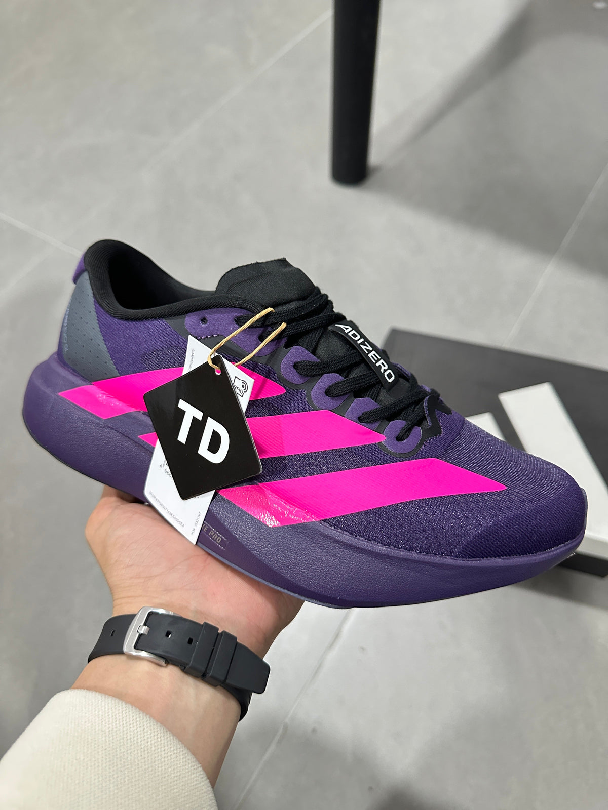adidas Adizero Running Shoes in Purple Pink - product image from the listing.