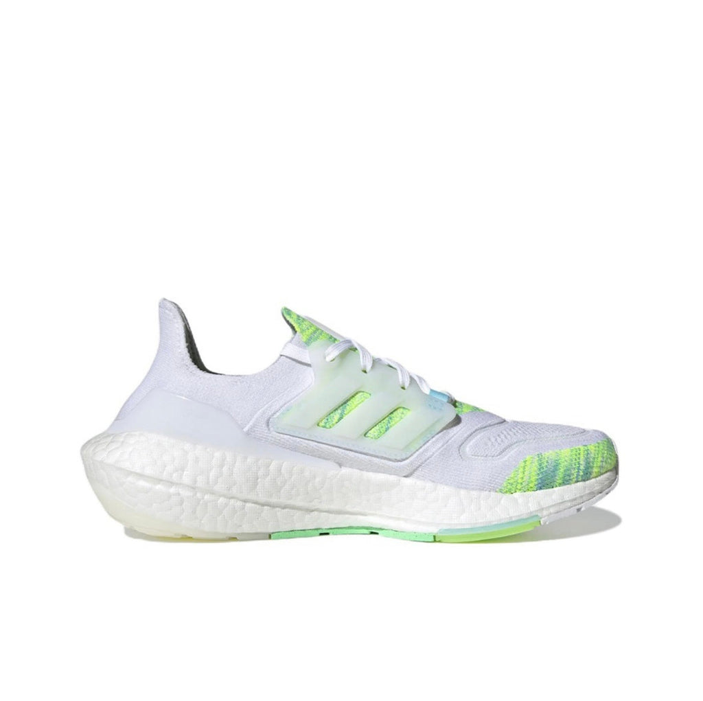 adidas UltraBoost 22 GX5926 Running Shoes in White and Green - product image from the listing.
