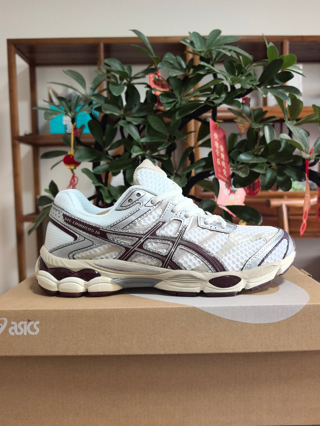 ASICS GEL-Quantum 360 Sneakers in White Cream Purple - product image from the listing.