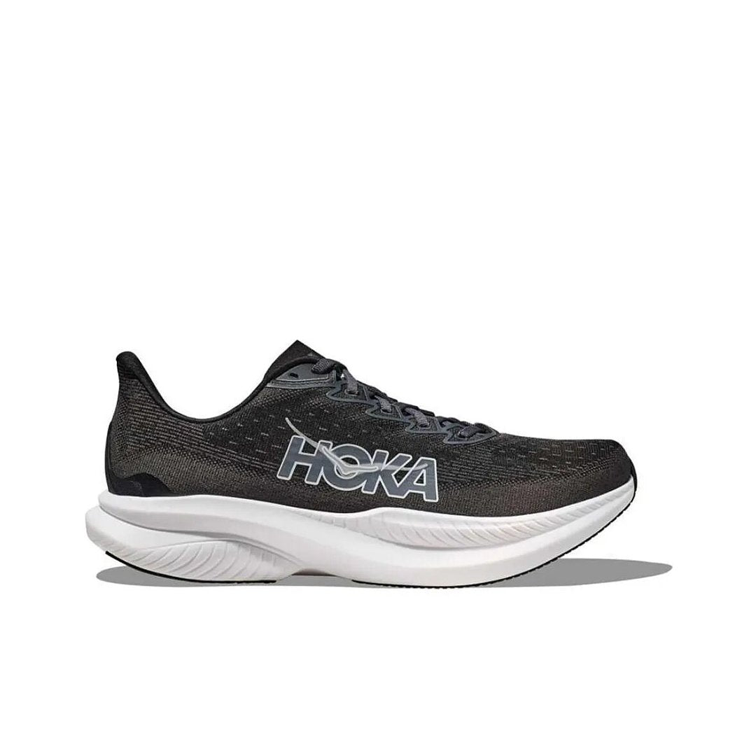 Black and White HOKA Mach 6 Running Shoes - product image from the listing.