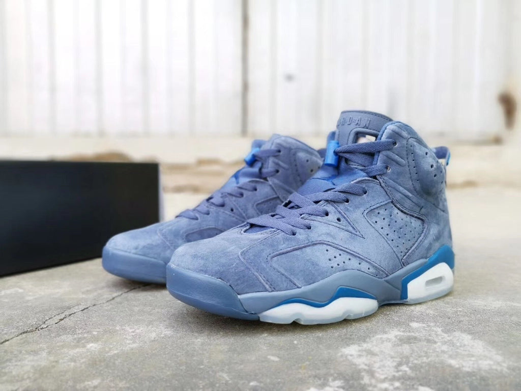 Blue 384664-400 - Jordan 6 Retro Basketball Shoes - product image from the listing.