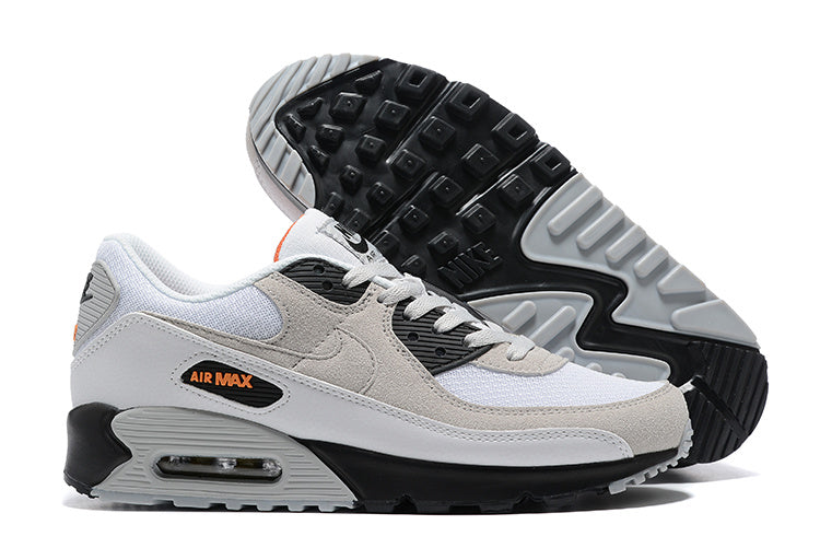 Nike Air Max 90 Sneakers in White Grey Black Orange - product image from the listing.