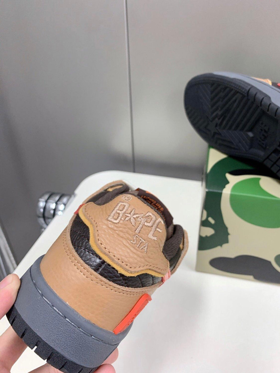 BAPE SK8 STA Trainers Brown and Black 1H80-191-021 - product image from the listing.