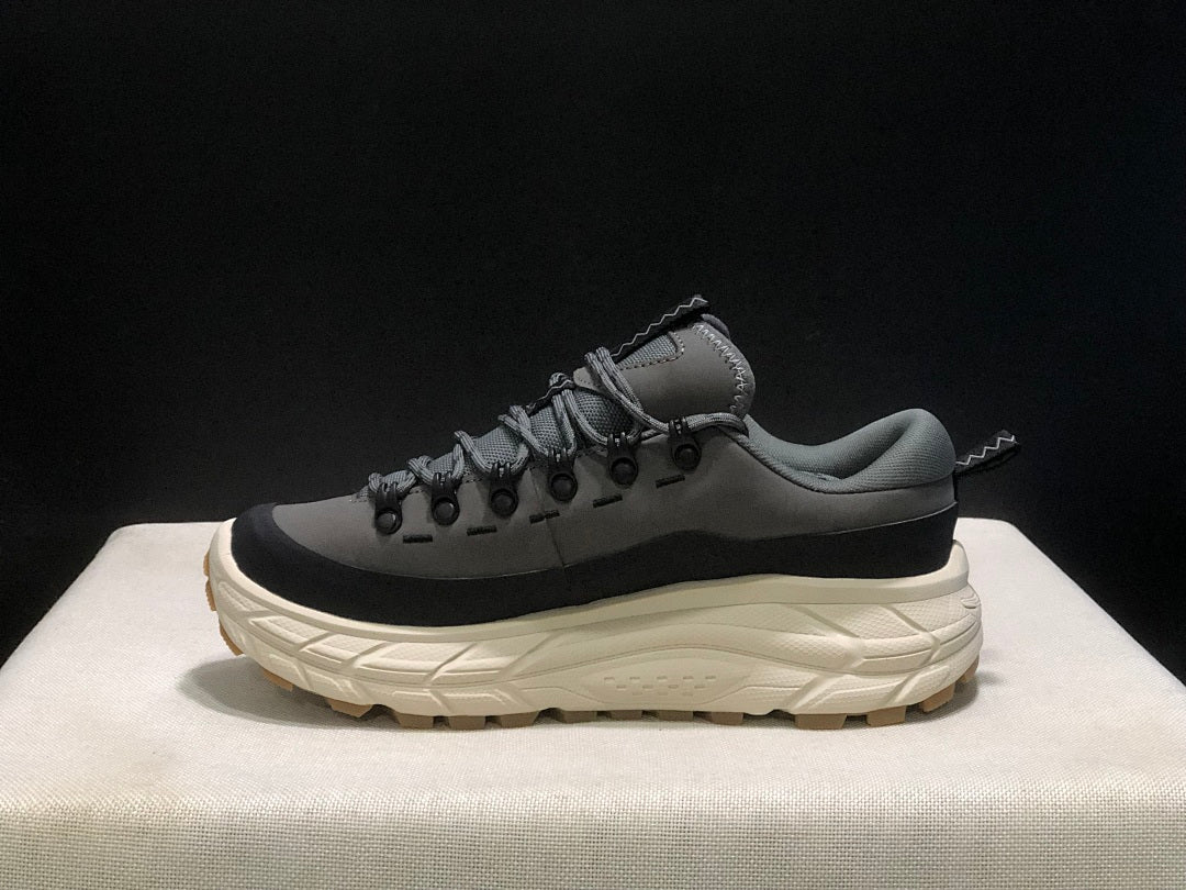 Gray and Black HOKA Tor Summit Trail Shoes - product image from the listing.