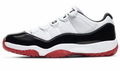 Jordan 11 Low Concord Bred Sneakers in White Black Red FV2187-160 - product image from the listing.