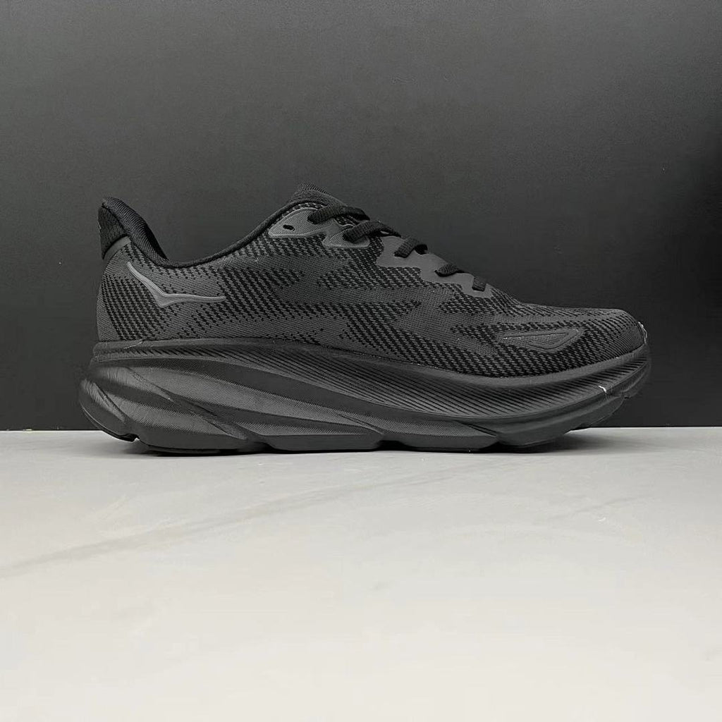 HOKA Clifton 9 Running Shoes in Black - product image from the listing.