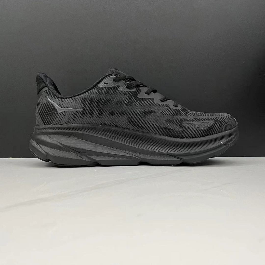 HOKA Clifton 9 Running Shoes in Black - product image from the listing.