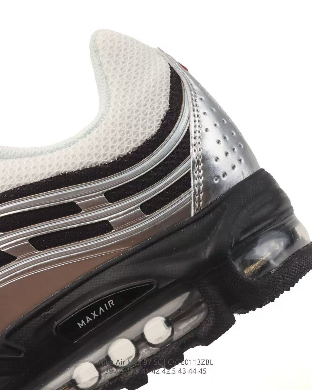 Nike Air Max 97 SE Sneakers in White Silver Gold CVFF013ZBL - product image from the listing.