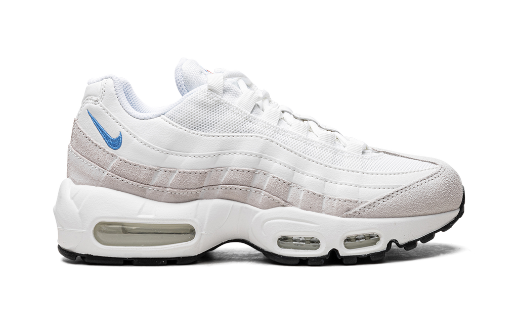 Women's AIR MAX 95 MNS "Summit White University Blue" DJ9981 100 - product image from the listing.