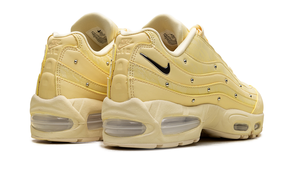 Women's Air Max 95 "Soft Yellow Silver Studded" IQ3444 722 - product image from the listing.