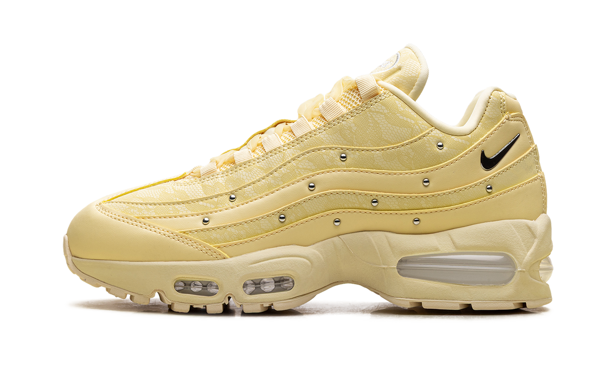 Women's Air Max 95 "Soft Yellow Silver Studded" IQ3444 722 - product image from the listing.