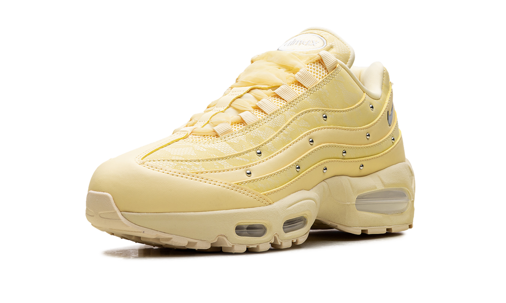 Women's Air Max 95 "Soft Yellow Silver Studded" IQ3444 722 - product image from the listing.