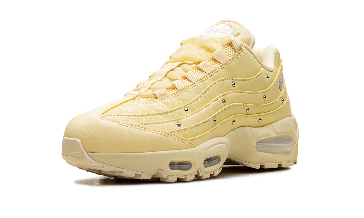 Women's Air Max 95 "Soft Yellow Silver Studded" IQ3444 722 - product image from the listing.